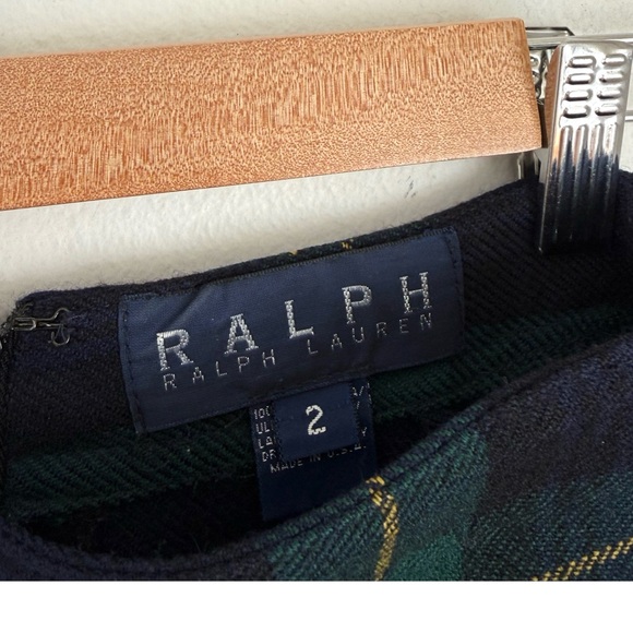 Ralph Lauren Wool Tartan Ankle Pants Navy Green Yellow Plaid - Picture 5 of 6